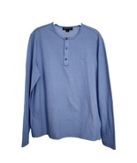 Michael Kors Men&#39;s Shirt Size Large Sky Blue Long Sleeve Henley - £25.36 GBP