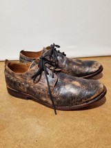 Bed Stu Men&#39;s SZ 8 Oxford Shoes Cobbler Series Brown Leather Heavily Distressed - £59.35 GBP