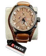 CURREN 8225 Quartz Fashion Watch Leather Strap Analog Display NWT - £13.30 GBP