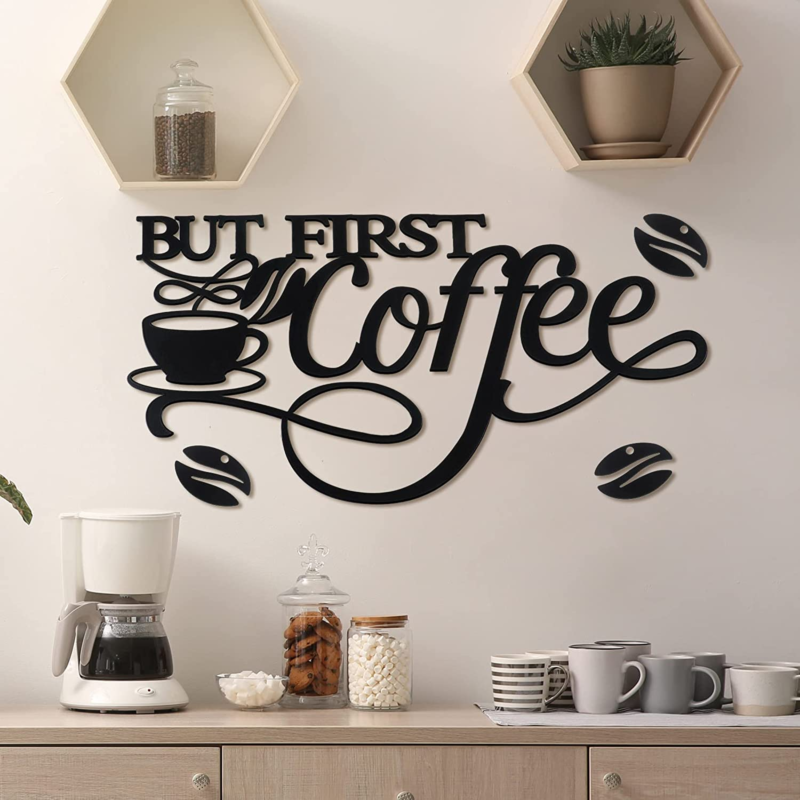 Ferraycle Coffee Bar Rustic Metal Sign Rustic Coffee Bar Hanging Wall Decor Coff - $15.13