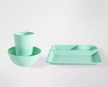 Your Zone Three (3) Pc Dinnerware Set ~ Plastic ~ Mint Green ~ Tray ~ Bo... - $14.96