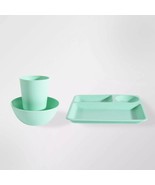 Your Zone Three (3) Pc Dinnerware Set ~ Plastic ~ Mint Green ~ Tray ~ Bo... - £11.78 GBP