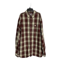 Carhartt  Mens Shirt Size 2XLT Button Down Relaxed Fit Brown Plaid Long ... - $33.71