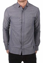 Akomplice VSOP Clean Patrick Long Sleeve Charcoal Grey Button Up Down Sh... - £77.34 GBP