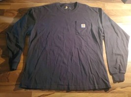 Carhartt Loose Fit Long Sleeve Shirt Black Pocket Mens Size L Workwear Large - £15.49 GBP