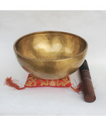 Buddha Foot Carving on Hand Beaten Meditation Singing Bowl 9&quot; - Made in ... - $5,468.99 MXN