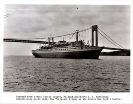 Photograph S. S. Rotterdam Holland America Line Vintage Black &amp; White Ph... - $67.28 MXN