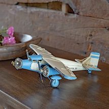 Zaer Ltd. International Vintage Style Metal Airplane Decorations (Blue 3-Propell - £35.93 GBP