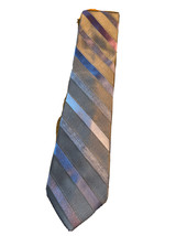Claiborne Men’s Gray Blue Striped silk dress tie - £5.46 GBP