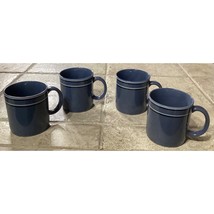 Set of 4 JMP Chromatics Stonewear Cups Mugs Vintage ~ Striped Coffee Mugs - $11.65