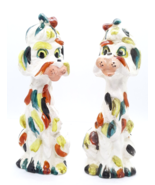 Hand Painted Whimsical Colorful Poodles Salt &amp; Pepper Shakers 5&quot; Japan - £11.72 GBP