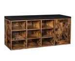 Storage Bench With Cupboard And 9 Open Compartments, Shoe Shelf, Padded ... - $167.99