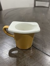 Vintage Hall Ceramic Miniature Mustard brown Creamer 2 inch Squared Top ... - $240.85 MXN