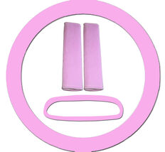 Steering wheel cover, seat belt covers &amp; rear view mirror cover  sweet pink - €16,91 EUR