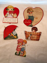 5 Collectible Valentine Cards 1950&#39;s - £7.98 GBP