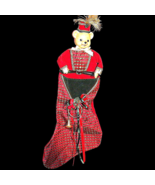 Vintage PCCW Teddy Bear Drum Major French Horn Plaid Christmas Stocking ... - £27.67 GBP
