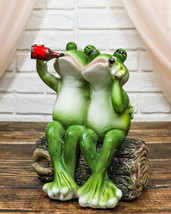 Party At My Pad Drinking Smoking Frog Couple On Forest Tree Log Bench Fi... - £19.11 GBP