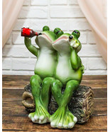 Party At My Pad Drinking Smoking Frog Couple On Forest Tree Log Bench Fi... - $32.58 CAD