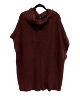 SEJOUR Womens Sweater Tunic Dress Maroon Cowl Neck Cable Knit Sz 2X / 3X - £29.92 GBP