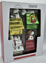 Hallmark Ornaments Peanuts Snoopy Glass Holiday Dog Houses Set Of 4-NEW-SHIP24HR - £26.29 GBP