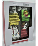 Hallmark Ornaments Peanuts Snoopy Glass Holiday Dog Houses Set Of 4-NEW-... - £26.39 GBP