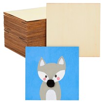 36 Pack 5X5 Wooden Squares For Crafts, Unfinished Wood Tiles For Diy Cutouts - £29.93 GBP