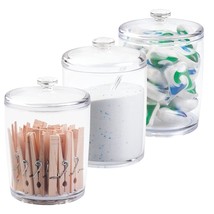 mDesign Plastic Laundry Shelf Storage Organizer Jar Holder Set for Laund... - £32.64 GBP