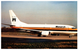 Monarch Airlines Boeing 737 3YO at Bradford Airport Airplane Postcard - £6.16 GBP