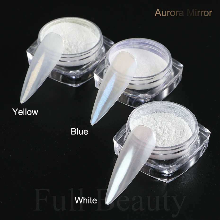 House Home Mirror Nail Powder Pigment Pearl White Rubbing on Nail Art Glitter Du - £19.98 GBP