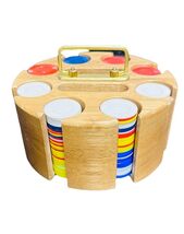 Vintage 60s Plastic Poker Chip Set With Spinning Chip &amp; Card Caddy Casin... - $6.80