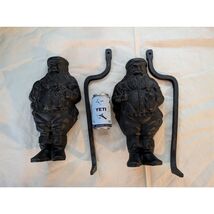 Department 56 Santa Claus Fireplace Andirons Cast Iron Father NEW - $207.86