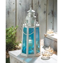 OCEAN BLUE LIGHTHOUSE CANDLE LAMP - $36.00