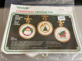 Wonder Art Creative Needlepoint #5590 CHRISTMAS ORNAMENTS Tree Sleigh Sa... - $16.66