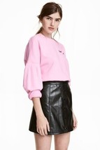 NWOT Black Button-front A-line PU Leather Skirt Size 8/10/L - $19.62