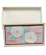 VINTAGE Wallet Kimono SILK Fabric Pink  Japanese Camellia flowers w tag - £30.44 GBP