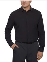 Calvin Klein Mens Dress Shirt Black Stretch Performance Moisture Wicking - $49.99