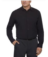 Calvin Klein Mens Dress Shirt Black Stretch Performance Moisture Wicking - $49.99
