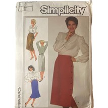 1986 Simplicity 7660 Misses Slim Skirt 8 Cotton Wool Flannel Linen Silk - $9.87