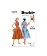 Simplicity Sewing Pattern S9913 Halter Dress Sizes 6-14 1950s Vintage Repro - $10.94