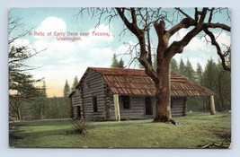 Relic of Early Days Rustic Cabin Near Tacoma Washington WA 1908 DB Postcard Q9 - £3.51 GBP