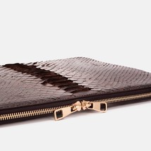 The Varese Brown Hand-Painted Python Leather 14” Laptop Portfolio image 4