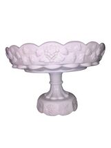 Vintage Westmoreland Milk Glass Pedestal Cake Fruit Bowl Raised Grape Sc... - $42.00