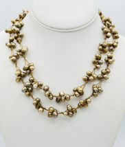 Hand Knotted Chocolate Freshwater Pearl Cluster Necklace 37 in - £39.34 GBP