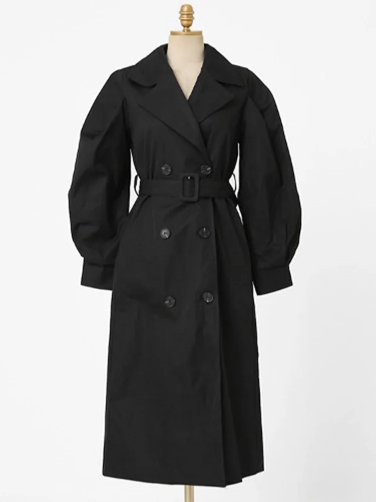 GVUW &#39;s Trench Coat Autumn  New Ladies Loose Temperament Long Sleeve Fashion Wit - £226.43 GBP