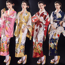 Women Japanese Sexy Kimono Yukata Robe Gown Lady Evening Dress Cosplay Costume - £19.09 GBP