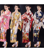 Women Japanese Sexy Kimono Yukata Robe Gown Lady Evening Dress Cosplay C... - £18.87 GBP