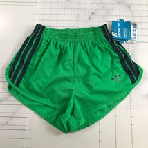 Vintage Adidas Running Shorts Mens S 28-30 Green Three Blue Stripes Comf... - £74.53 GBP