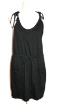 ETCYY NEW Lightweight Black Dress Belted Waist Tie Shoulder Size Large L NEW - £14.38 GBP