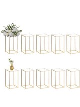 Set of 10 Metal Vase Table Centerpiece Flower Vase Stand for Wedding Decor NEW - £79.12 GBP