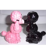 Magnetic Kissing Pink &amp; Black Poodle Dog Salt &amp; Pepper Set - $25.97 CAD